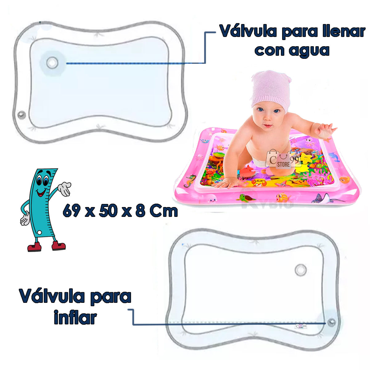 Miniatura 3 de Tapete Sensorial Estimulación Niñas Rosa